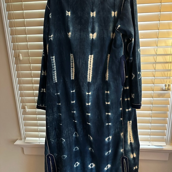 Dark blue indigo cloth long jacket from Marrakech. - Picture 5 of 13